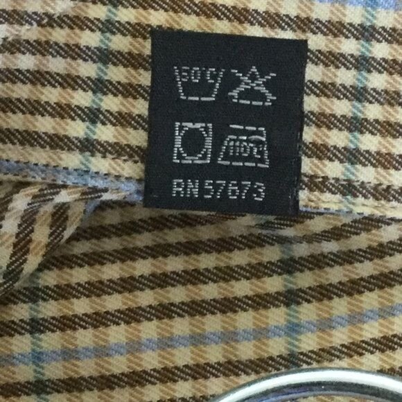 Ike Behar Brown Plaid Collared Button-Down Shirt Sz XL 100% Cotton Made in Peru - Picture 7 of 9